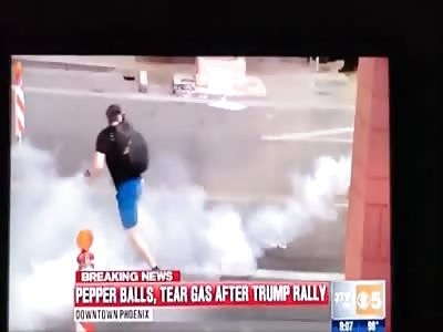 Anti-Trump Protester Gets Pepperball In The Nuts