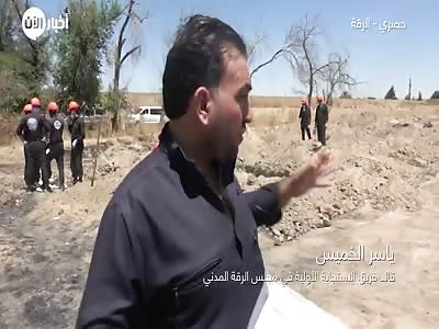 Group Of Men Wearing Orange Execution Jumpsuits Found In Raqqa Today