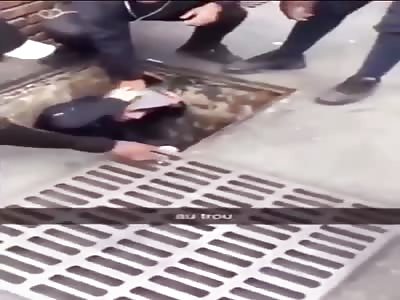Black Frenchmen Force A White Man Into The Sewer For The Lulz