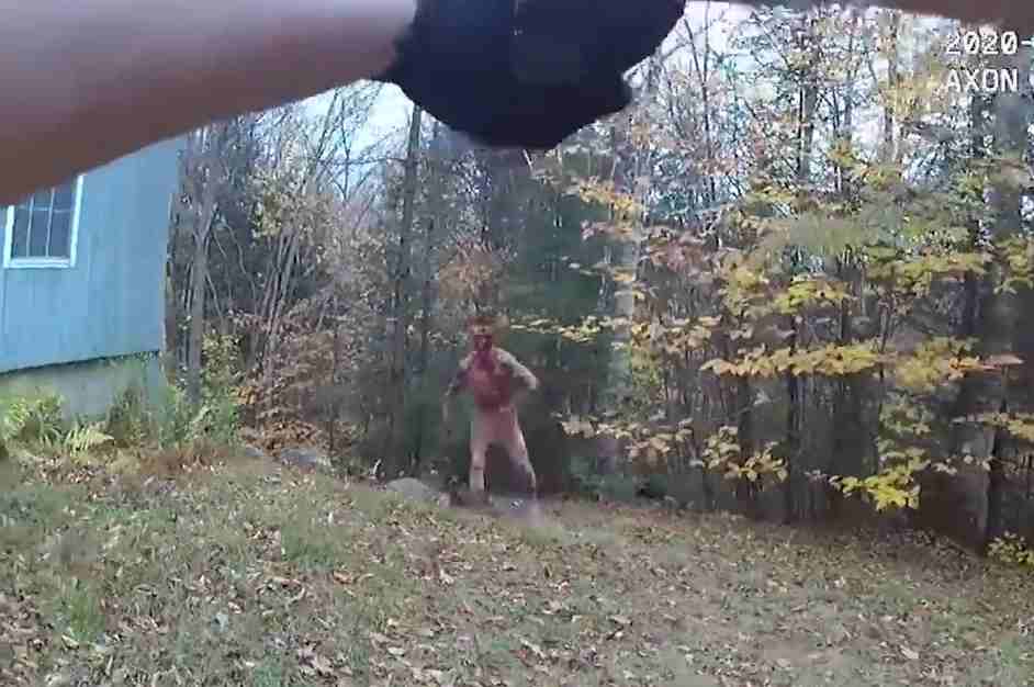 A Mentally Ill Naked Man Covered In Blood Gets Shot