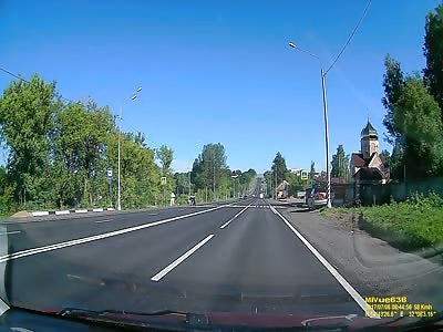 Speeding Maniac Almost Hits An Old Lady