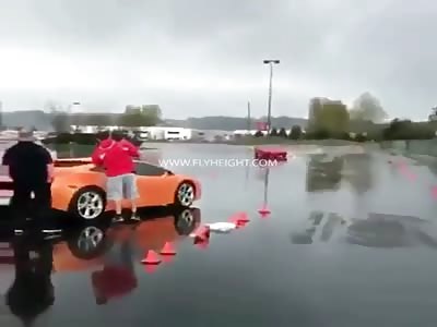 Dude In A Ferrari Crash Into A Lamborghini