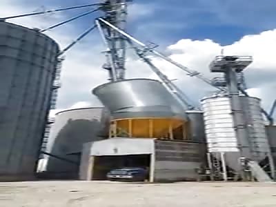 Grain Elevator Collapses And Causes A Grain Dust Explosion