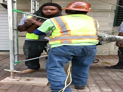 Construction Workers Caught A Man 