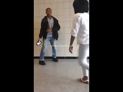 Dude Squares Up & Swing On His Girl After She Confronts Him For Cheating