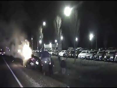 Good samaritans pull man from burning car, save his lfe...