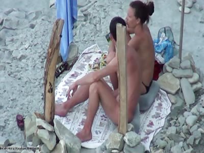 Nudist  wife caught doing oral se at the beach...