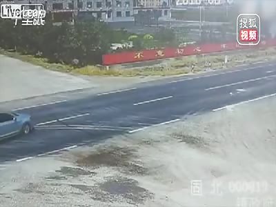 Left turning car gets hit by a semi truck