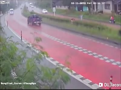Slippery spot on the red road