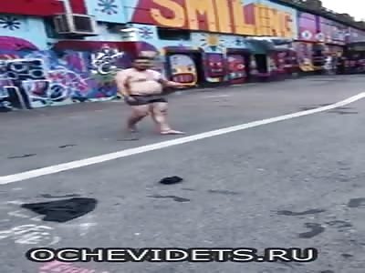 Drunk  Russian man 
