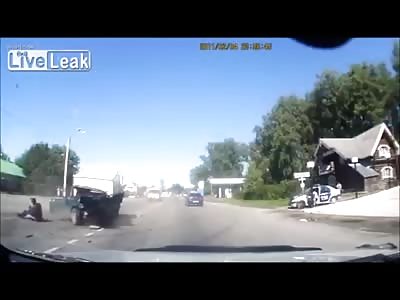 Violent Collision in Front of Police