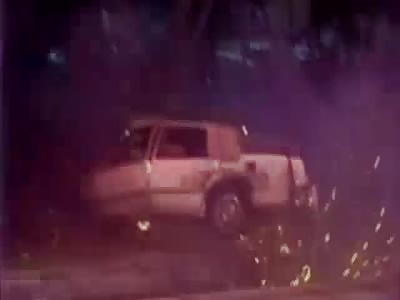 Car clips a truck and slams into a tree during pursuit