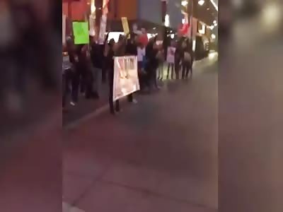 Driver Plows Through A Group Of Protesters In Nevada!