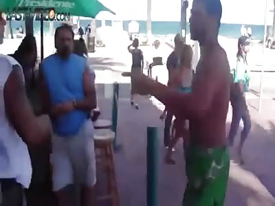 Drunk man was disturbing a man on the beach and was banished