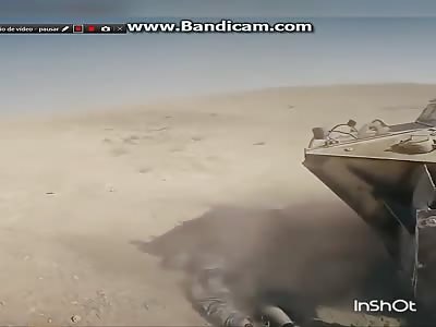 Isis goes through soldiers on top with tank