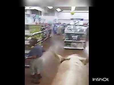 Two men step inside Walmart