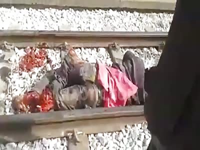 Squirming on the Tracks...horrific accident line train