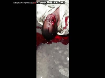 (Video longer) man shot and last sighs of life 2 angle