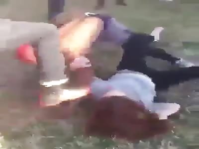 WOMAN BEATING BY BLACK GUYS