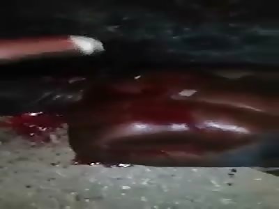 man being brutally murdered with machete in favela 