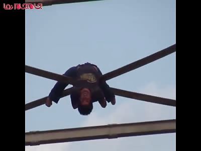 Man falls and breaks all of atop a bridge