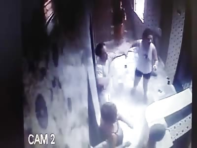 cowardice: two men violently attack several women
