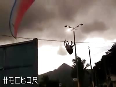 Accident with crash with parachute