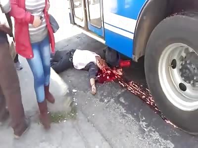 Man Head Destroyed Crushed by Bus 
