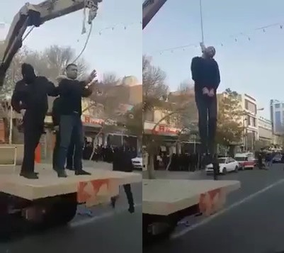 Murderer is Publicly Hanged from Pick up Truck in Iran