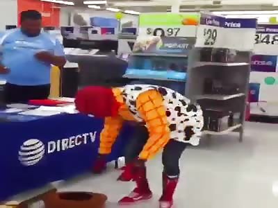  man dressed as Spiderman at the Walmart and a great show