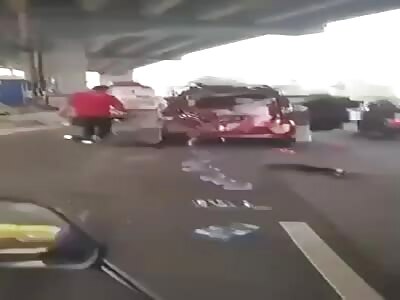 Auto accident in Indonesia (additional footage).