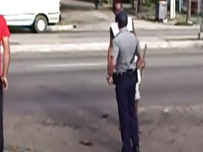CUBAN POLICE ARREST DRUNK THAT KICKED DOG