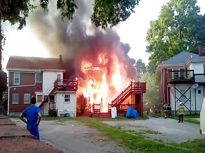 Lexington Fire Department attacking house fire