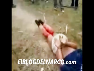 Strong video where the Zetas cut his two legs with an ax to hit the Gulf Cartel