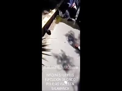  Video of the six policemen executed, in the armed attack in Guanajuato