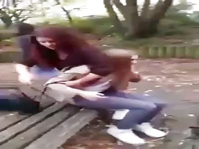 Several girls beating a girl at the school yard in hamburg