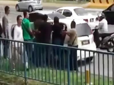black man beaten up in Asia 