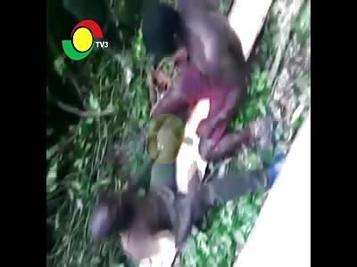 2 illegal chain saw operators made to slap each other