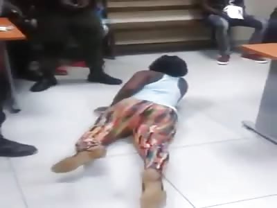 police Man Flogging Grown Up Lady On Her Buttocks