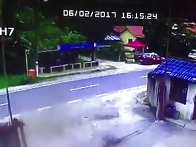 truck runs over bus passengers 