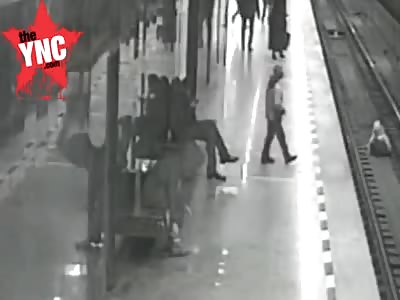 Good Samaritan jumping onto train tracks to save an eight-year-old boy   
