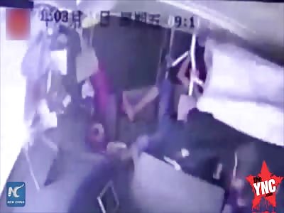 Bus passengers fly out of window 
