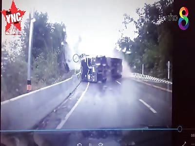 a big lorry falls on to a youth 