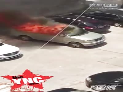 a Man is Burned alive In his car while still driving 