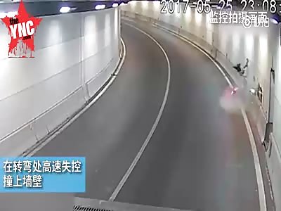youth died when his motorcycle hit a tunnel wall