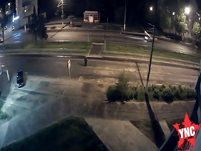 Russian  man walking home is killed by a speeding car.
