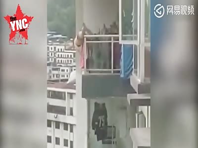 woman falls to her death of a 9th floor balcony after 70 year old woman could not hold on to her
