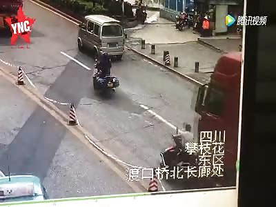 man run over by a petrol tanker