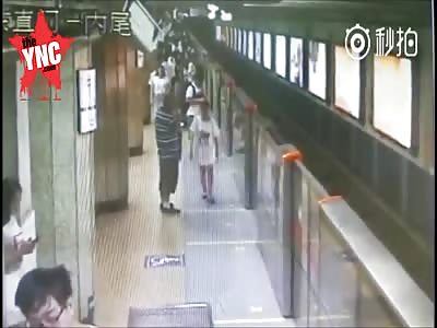 man jumps infront of train every one try's to move the train to save him