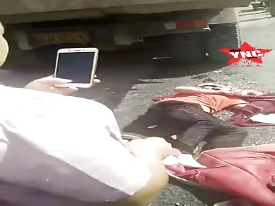 electric car driver aged 32 gets her head crushed by a truck